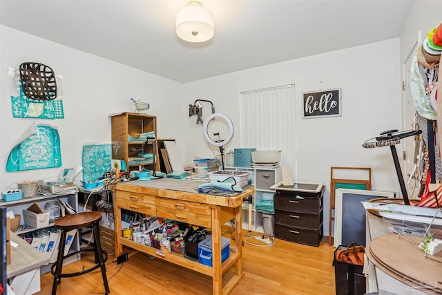 office area featuring wood finished floors