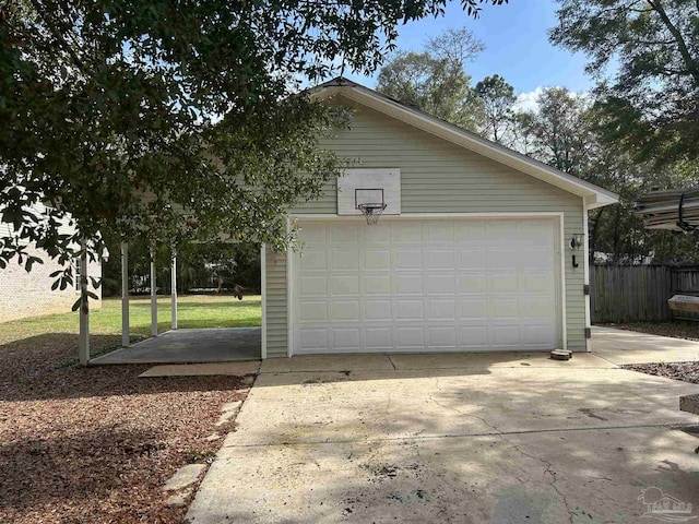 view of garage