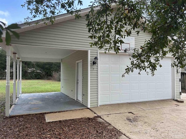 view of garage