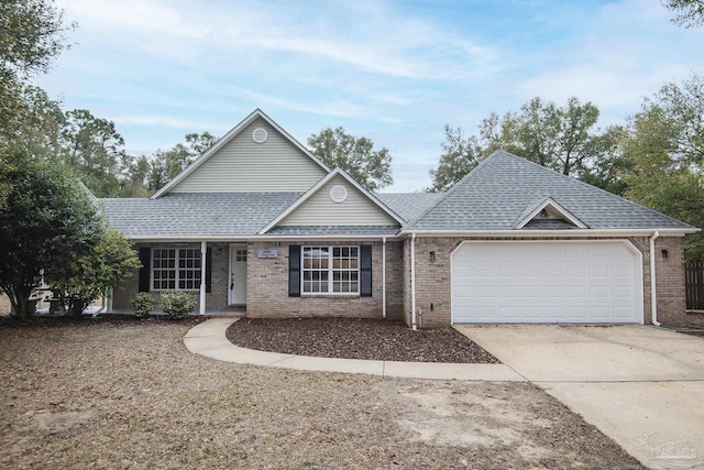 view of front of house with a garage