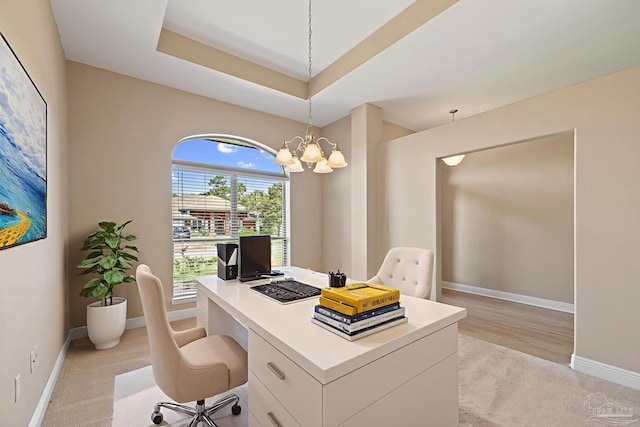 1804 Twin Pine Blvd, Gulf Breeze, FL 32563 - office area featuring a chandelier and light carpet