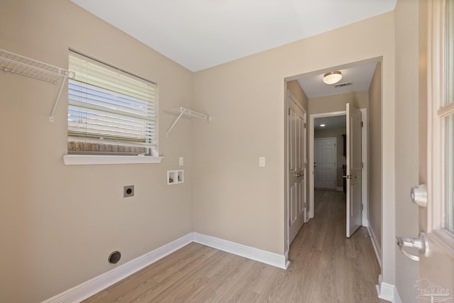 1804 Twin Pine Blvd, Gulf Breeze, FL 32563 - laundry area featuring hookup for a washing machine, electric dryer hookup, and light wood finished floors