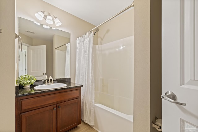 1804 Twin Pine Blvd, Gulf Breeze, FL 32563 - bathroom with vanity and shower / tub combo with curtain