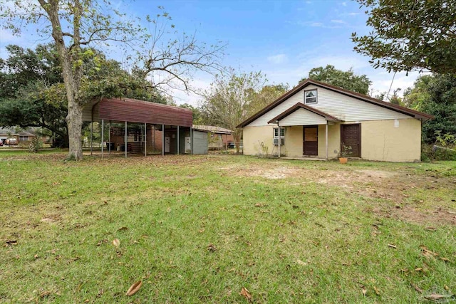 exterior space featuring a carport