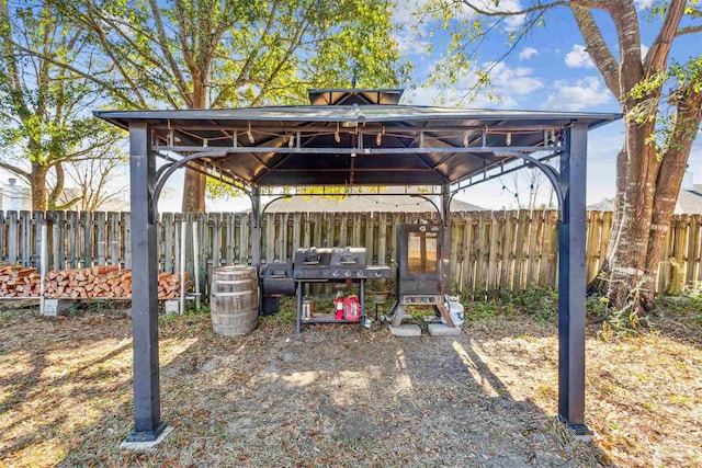 view of patio / terrace with a gazebo