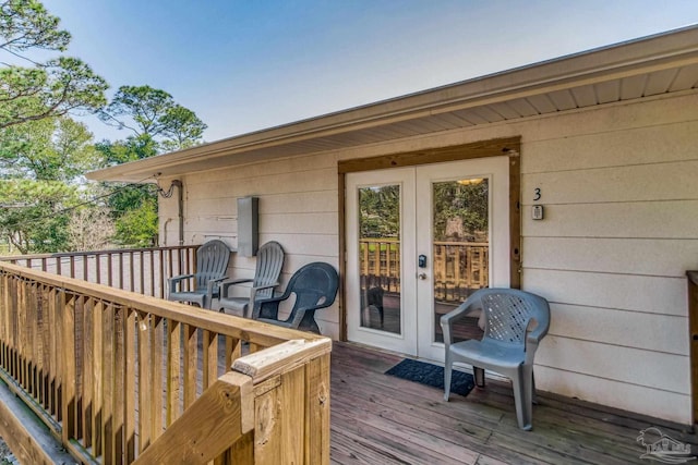 deck with french doors