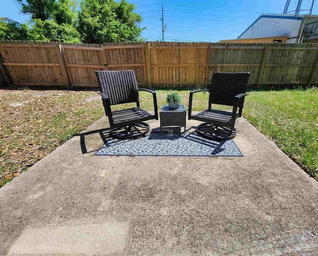 view of patio with a fenced backyard