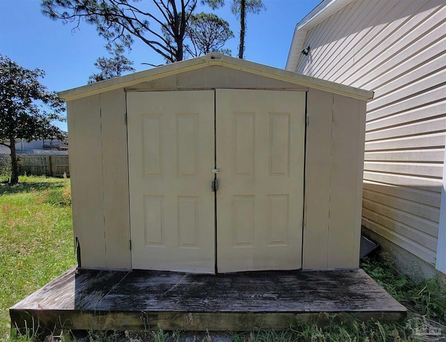 view of shed