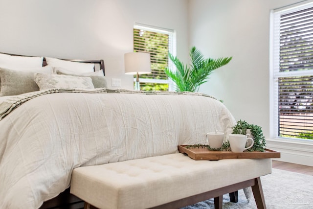 bedroom with wood finished floors
