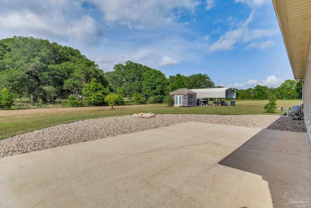 view of patio with a detached carport