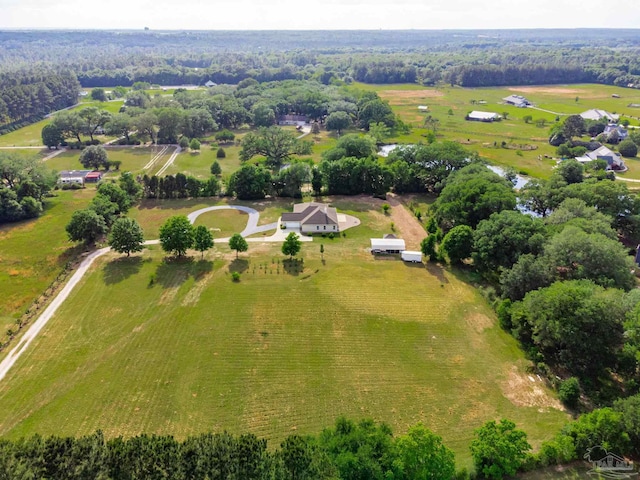 bird's eye view featuring a rural view
