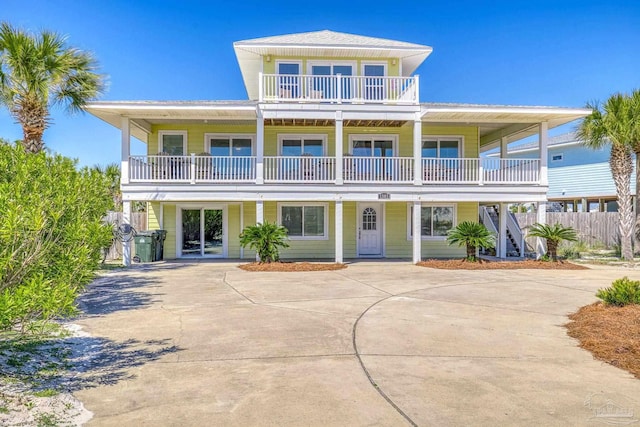 beach home with a balcony