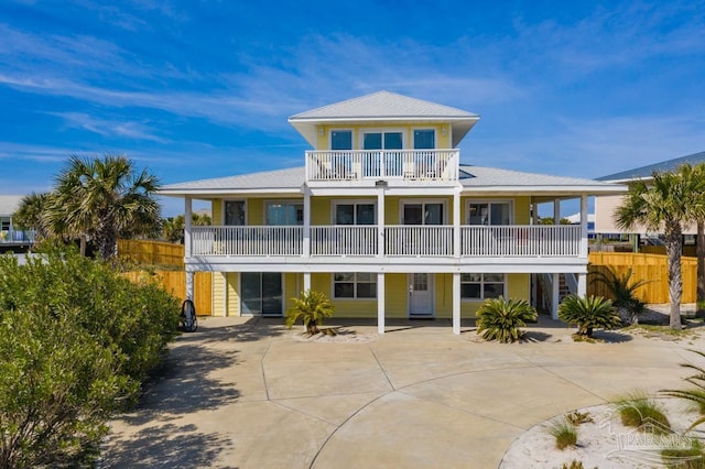 coastal home with a balcony