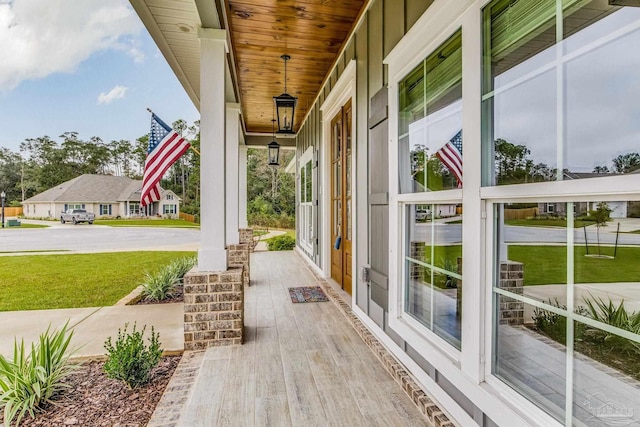 view of patio featuring a porch