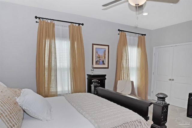 9668 Nature Creek Blvd, Pensacola, FL 32526 - bedroom with a closet and a ceiling fan