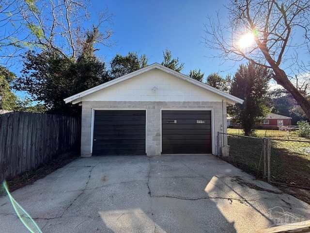 view of garage