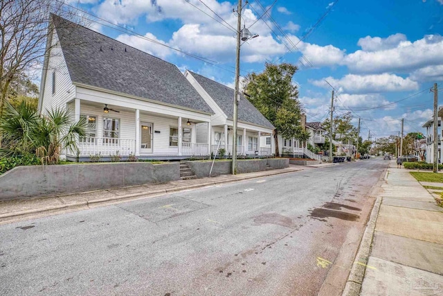 exterior space with curbs and sidewalks