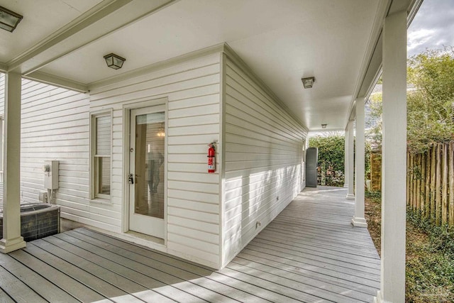 wooden deck with fence