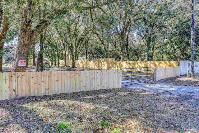 view of yard with a gate and fence