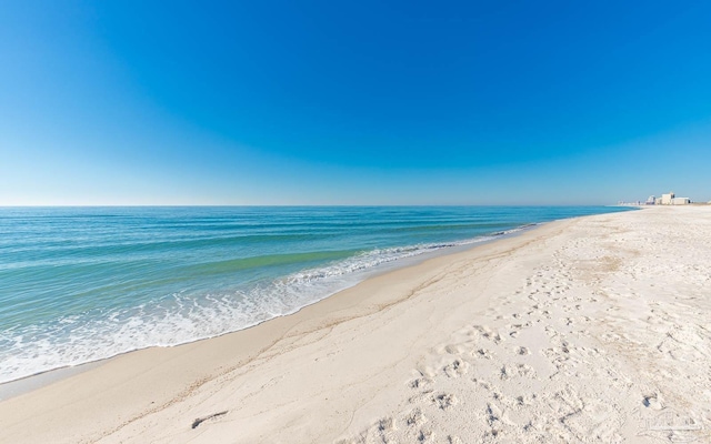 property view of water with a beach view