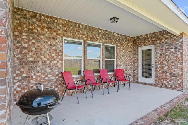 view of patio with area for grilling