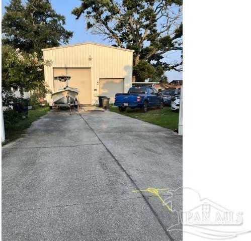 exterior space featuring a garage