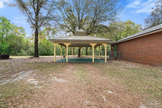 view of yard featuring a gazebo