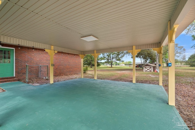 view of patio with a carport