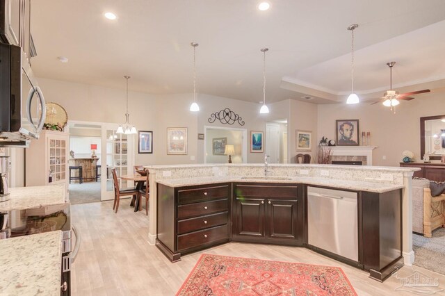 dining room featuring an inviting chandelier and dark wood-type flooring