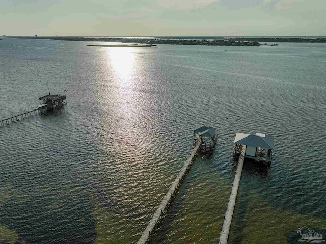 water view with a boat dock