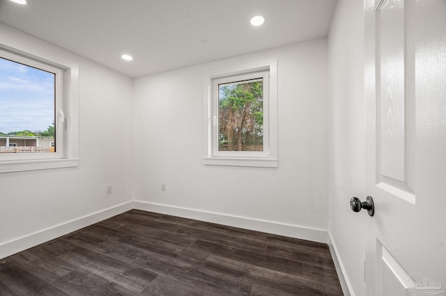 4732 Pine Ln, Pace, FL 32571 - spare room with recessed lighting and dark wood-style flooring