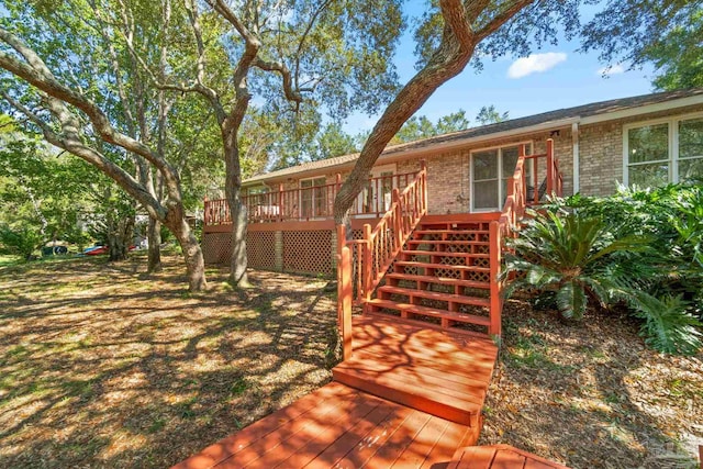 exterior space with a wooden deck