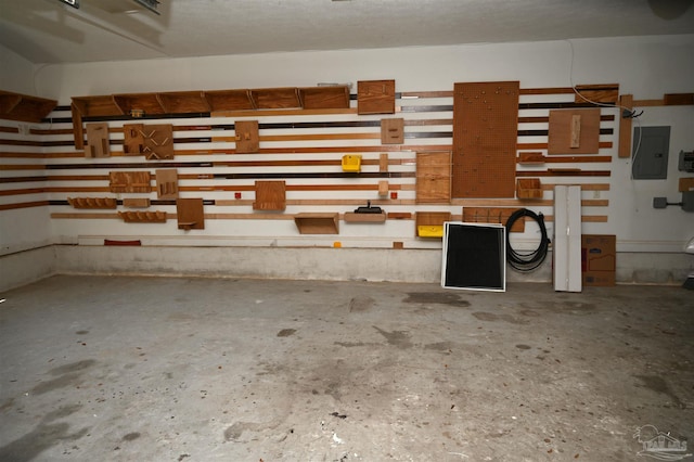 garage featuring electric panel