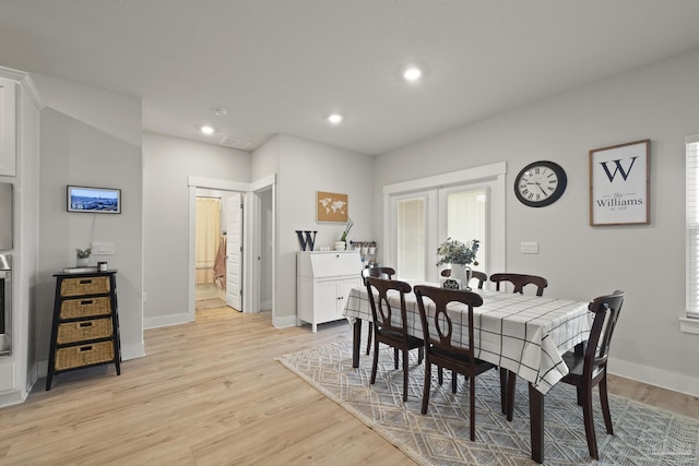 5534 Blake Ln, Pace, FL 32571 - dining room featuring light wood finished floors, baseboards, and recessed lighting
