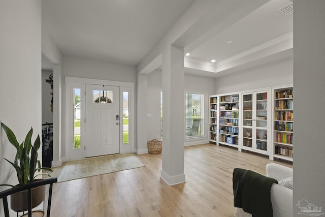 5534 Blake Ln, Pace, FL 32571 - foyer entrance featuring wood finished floors, recessed lighting, and baseboards