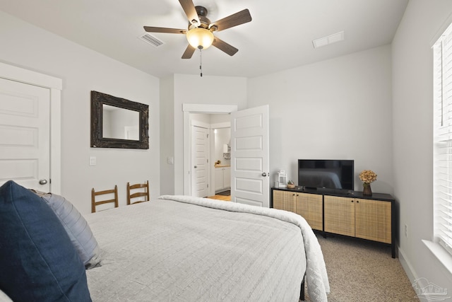5534 Blake Ln, Pace, FL 32571 - bedroom with a ceiling fan and light carpet
