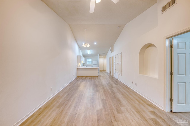 7101 Joy St Unit D5, Pensacola, FL 32504 - hall with light wood-type flooring, baseboards, and high vaulted ceiling
