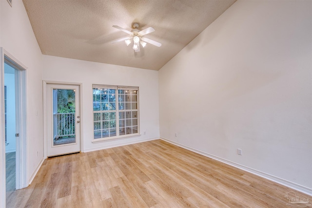 7101 Joy St Unit D5, Pensacola, FL 32504 - spare room featuring light wood-style flooring, a textured ceiling, baseboards, and ceiling fan