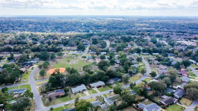 birds eye view of property with a residential view