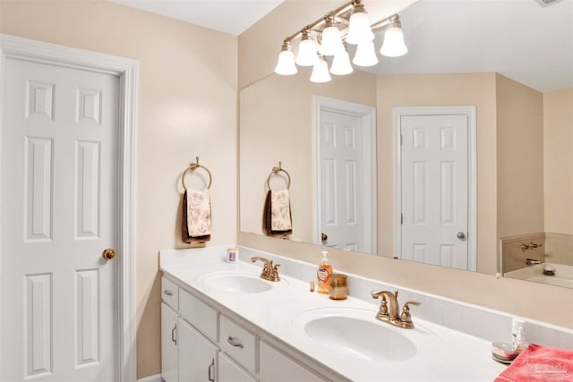 bathroom featuring double sink vanity