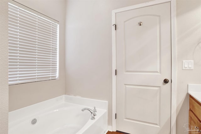 bathroom featuring vanity and a bathtub