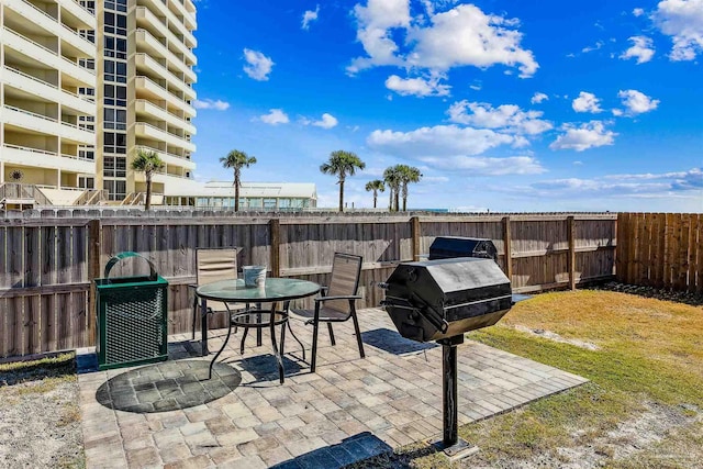 view of patio / terrace featuring a grill