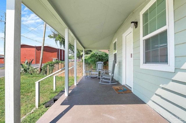 view of patio with a porch