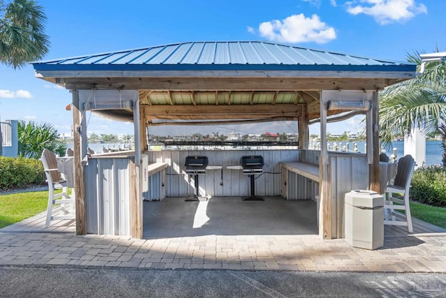 view of patio / terrace with a gazebo