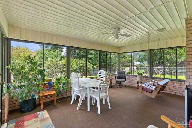 5816 Forest Ridge Dr, Pensacola, FL 32526 - sunroom / solarium featuring a ceiling fan, plenty of natural light, and outdoor dining area