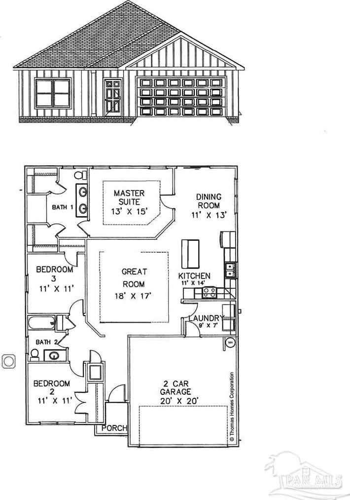 9691 Angel Oak Dr, Pensacola, FL 32526 - view of property floor plan