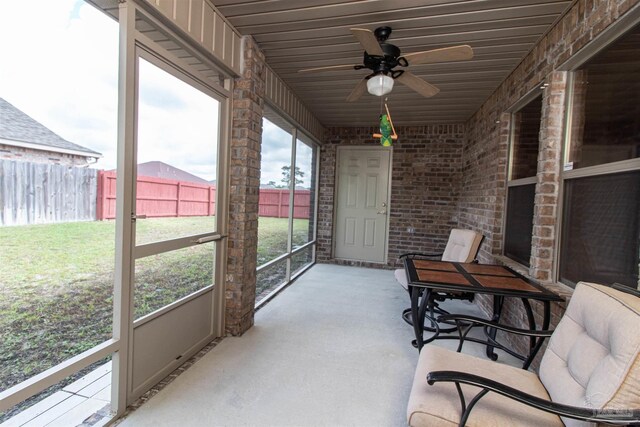 2255 Reed Ridge Ct, Navarre, FL 32566 - sunroom / solarium featuring a ceiling fan