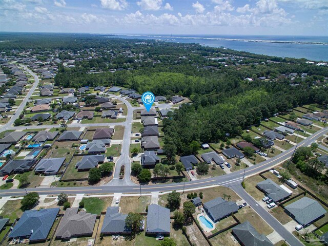 2255 Reed Ridge Ct, Navarre, FL 32566 - bird's eye view featuring a water view and a residential view