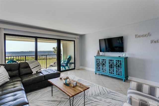 view of tiled living room