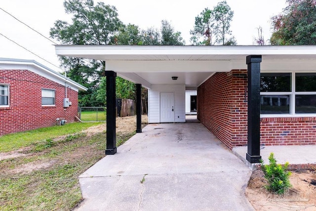 view of parking featuring a carport